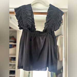 Monica Nera Black Silk top - like new